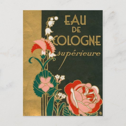 Carte Postale Étiquette de parfum vintage Art déco (Devant)