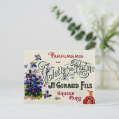 Carte Postale Étiquette de parfum violette française (Debout devant)