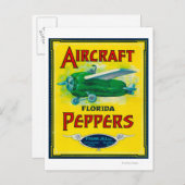 Carte Postale Étiquette de passagers d'aéronef (Devant / Derrière)