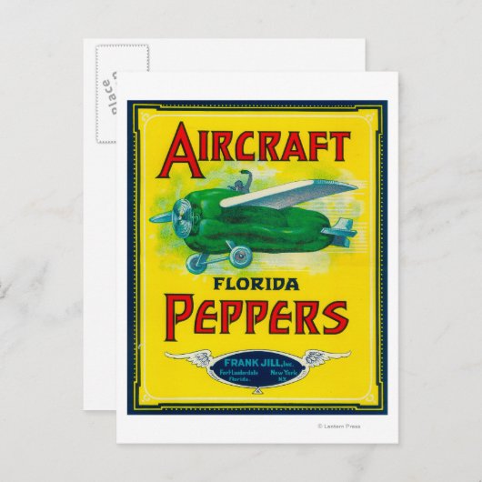 Carte Postale Étiquette de passagers d'aéronef (Devant / Derrière)