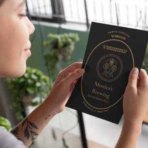 Carte Postale Étiquette de pharmacie personnalisée Or Vierge Zod