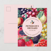 Carte Postale Étiquette de Producteur Local de Fruits Anciens Bo (Devant / Derrière)