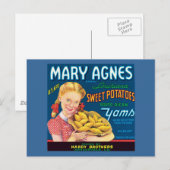 Carte Postale Étiquette de produits alimentaires de pommes de te (Devant / Derrière)