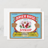 Carte Postale Étiquette de sirop Vintage Rose Brier (Devant / Derrière)