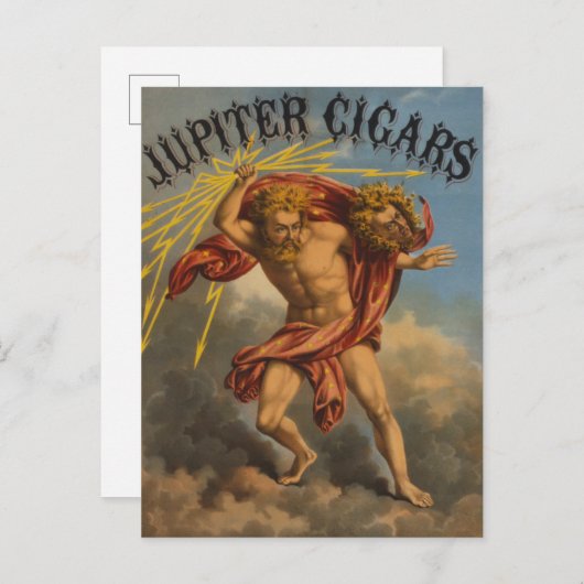 Carte Postale Étiquette de tabac, 1868. (Devant / Derrière)