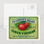 Carte Postale Étiquette de vinaigre de cidre de Peterson (Devant / Derrière)