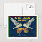 Carte Postale Étiquette de vitesse de poiresNapa, CA (Devant / Derrière)