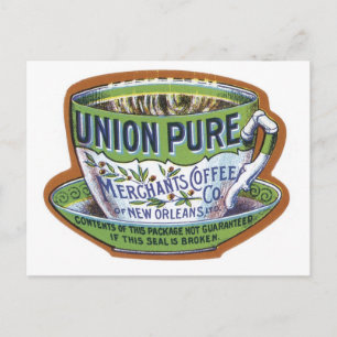 Carte Postale Étiquette du café Union Pure Merchant