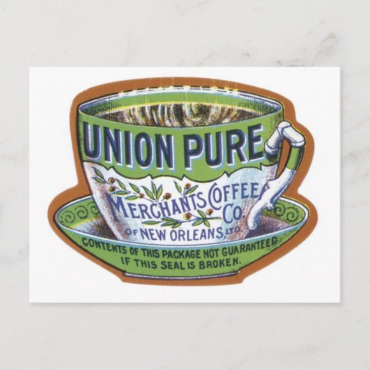 Carte Postale Étiquette du café Union Pure Merchant (Devant)