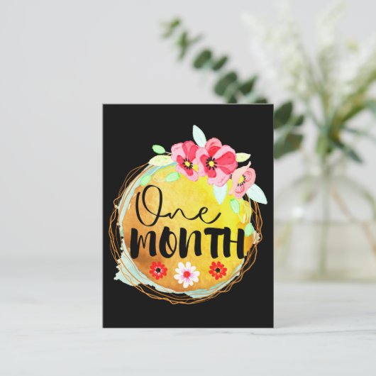 Carte Postale Étiquette d'un mois pour bébé (Debout devant)