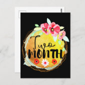 Carte postale Étiquette Jalon bébé de deux mois (Devant / Derrière)