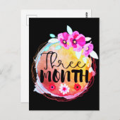 Carte Postale Étiquette Jalon bébé de trois mois (Devant / Derrière)