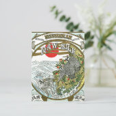 Carte Postale Étiquette japonais de soie brute (Debout devant)