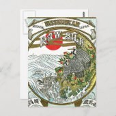 Carte Postale Étiquette japonais de soie brute (Devant / Derrière)