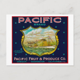 Carte Postale Étiquette Pacific Apple Crate