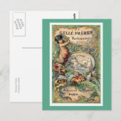 Carte Postale Étiquette Parfum Paris vintage (Devant / Derrière)