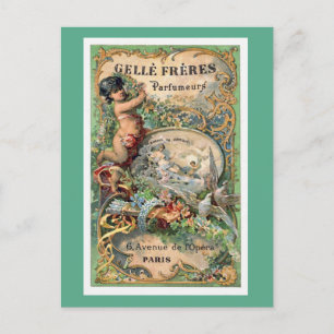 Carte Postale Étiquette Parfum Paris vintage