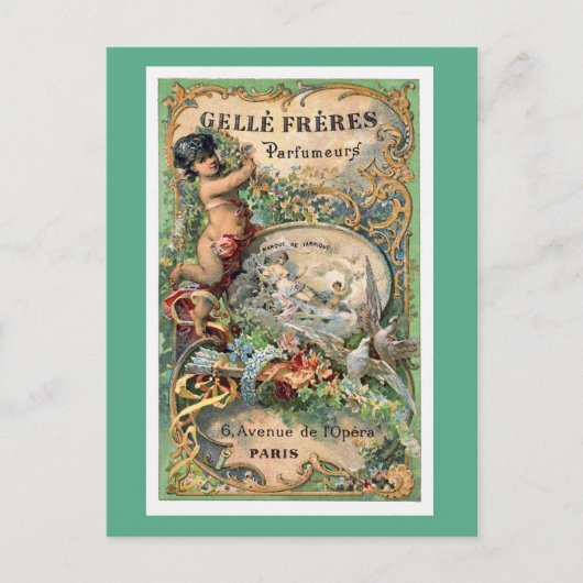 Carte Postale Étiquette Parfum Paris vintage (Devant)