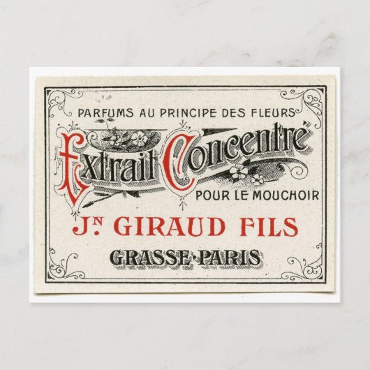 Carte Postale Étiquette parfum Paris vintage (Devant)