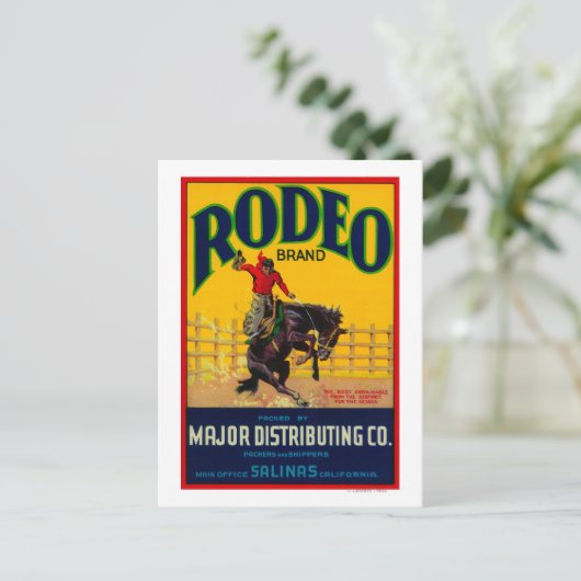 Carte Postale Étiquette Rodeo VegetableSalinas, CA (Debout devant)