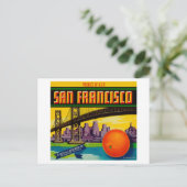 Carte Postale Étiquette San Francisco Orange (Debout devant)
