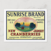 Carte Postale Étiquette Sunrise Brand Cranberry (Devant)