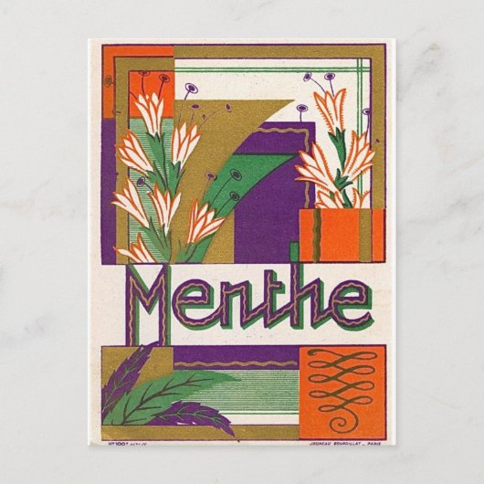 Carte Postale Étiquette vintage Art déco (Devant)