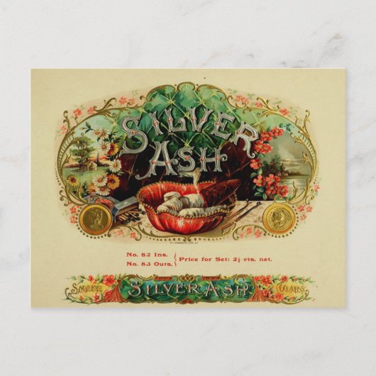 Carte postale Étiquette vintage boîte à cigares 65 (Devant)