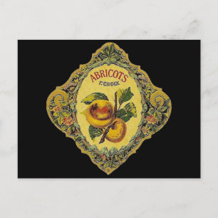 Carte Postale Étiquette Vintage d'Abricot Français