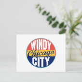 Carte Postale Étiquette Vintage de Chicago (Debout devant)