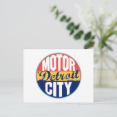 Carte Postale Étiquette Vintage de Detroit (Debout devant)