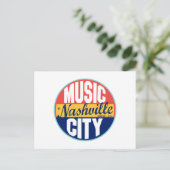 Carte Postale Étiquette Vintage de Nashville (Debout devant)