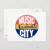 Carte Postale Étiquette Vintage de Nashville (Devant / Derrière)