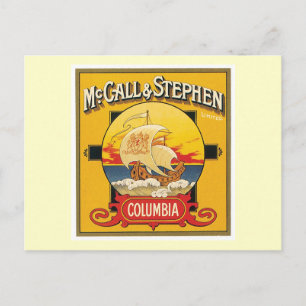 Carte Postale Étiquette vintage de produits alimentaires