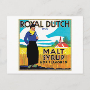 Carte Postale Étiquette vintage de produits alimentaires au siro