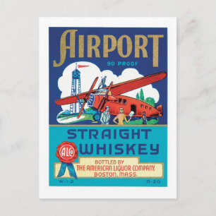 Carte Postale Étiquette vintage de produits alimentaires Whiskey