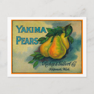 Carte Postale ÉtiquetteToppenish de Yakima Pears, WA