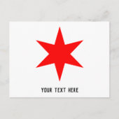 Carte Postale Étoile à 6 points du drapeau de Chicago (Devant)
