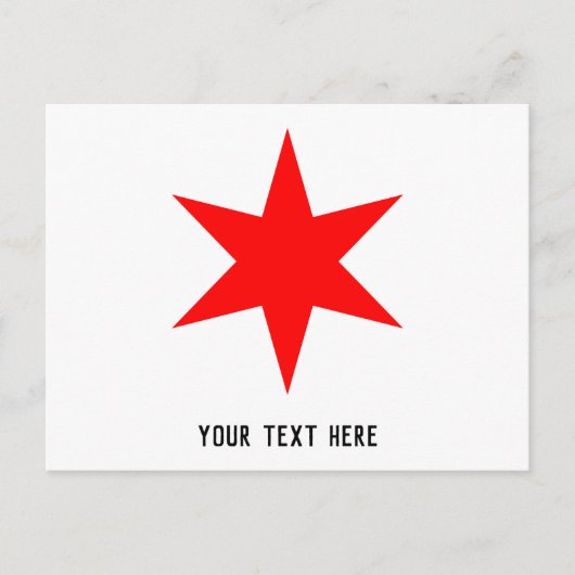 Carte Postale Étoile à 6 points du drapeau de Chicago (Devant)