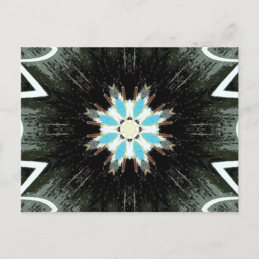 Carte Postale étoile bleue éclatée sur noir (Devant)