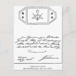 Carte Postale Étoile brillante sur l'équerre et la boussole et l