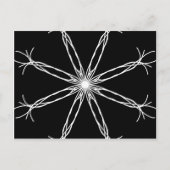 Carte Postale Étoile de kaléidoscope noir et blanc (Devant)
