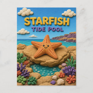 Carte Postale Étoile de mer, Art en argile de maree