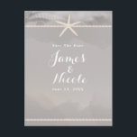 Carte Postale Étoile de mer de plage chic gris fiançailles enreg<br><div class="desc">h Étoile de mer chic gris fiançailles enregistrer la date Carte postale. Articles assortis disponibles.</div>