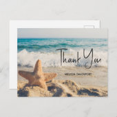 Carte Postale Étoile de mer sur une photo de plage de sable Merc (Devant / Derrière)