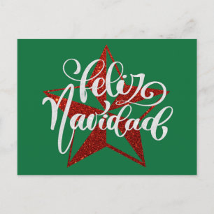 Carte Postale Étoile de Noël de la Parties scintillant rouge