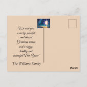 Carte Postale Étoile de Noël, paysage hivernal charmant la nuit (Dos)