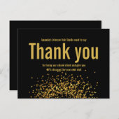 Carte Postale Étoile de remerciement en paillettes dorées Gras N (Devant / Derrière)