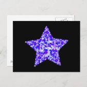 Carte Postale Étoile d'étoiles bleue et violette (Devant / Derrière)