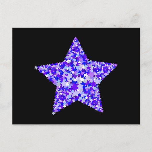 Carte Postale Étoile d'étoiles bleue et violette (Devant)